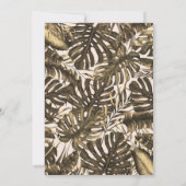 Invitation Vert olive et crème Feuilles de palmier tropicales (Dos)