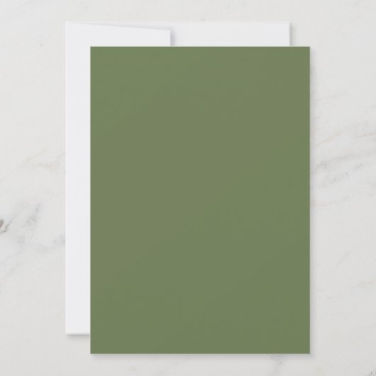 Invitation Vert olive moderne et Mariage gris (Dos)