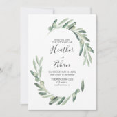 Invitation Vert Olive Moderne Mariage de police manuscrit (Devant)