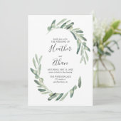Invitation Vert Olive Moderne Mariage de police manuscrit (Debout devant)