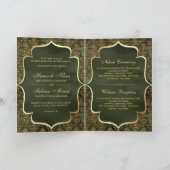 Invitation Vert olive rustique doré damasque mariage musulman (Intérieur)