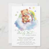 Invitation Vert On Peut Attendre De Mignons Baby showers Garç (Devant)