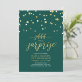 Invitation Vert & Or | 50e anniversaire de mariage surprise (Debout devant)
