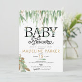 Invitation Vert & Or | Baby shower non sexiste (Debout devant)