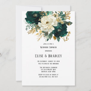 Invitation Vert or blanc Wedding shower botanique