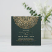 INVITATION VERT OR CLASSIQUE ORNATE MANDALA FÊTE DES MARIÉES (Debout devant)