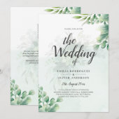 Invitation Vert Or Eucalyptus MARIAGE QR CODE Moderne (Devant / Derrière)