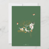 Invitation Vert & Or Floral Tiara Butterfly Quinceañera (Dos)