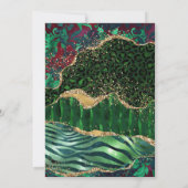 Invitation Vert Or Pailleté Agate Jungle Mariage (Dos)