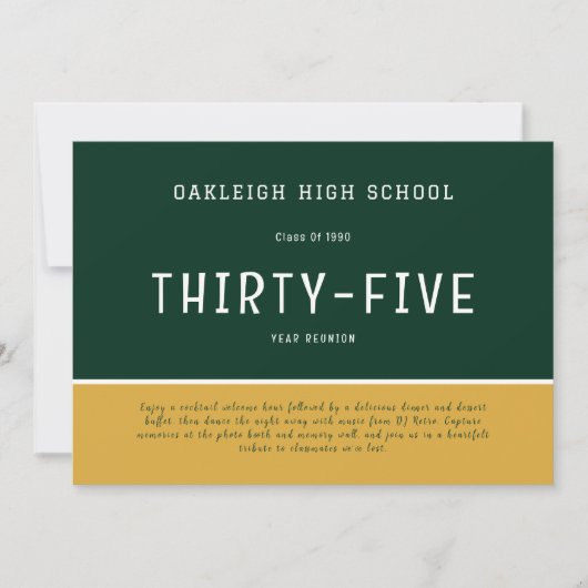 Invitation Vert & Or | Parti des anciens élèves de la Réunion (Devant)