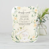 Invitation Vert Ours Genre Neutre Baby shower Jaune I (Debout devant)