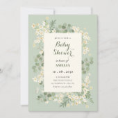 Invitation Vert pastel floral (Devant)