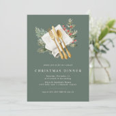 Invitation Vert pin | Soirée de Noël Soirée Soirée Soirée Soi (Debout devant)