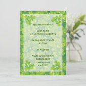 Invitation Vert porte-bonheur trèfle shamrock invitatiom (Debout devant)