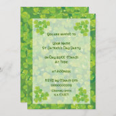 Invitation Vert porte-bonheur trèfle shamrock invitatiom (Devant / Derrière)