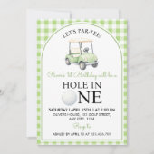 Invitation Vert pour une fête de premier anniversaire de golf (Devant)