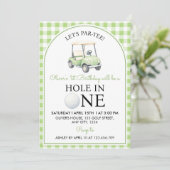 Invitation Vert pour une fête de premier anniversaire de golf (Debout devant)