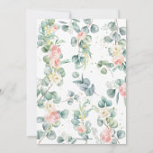 Invitation Vert rose Floral Eléphant Baptême Christening (Dos)