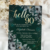 Invitation Vert Rose foncé 90e anniversaire