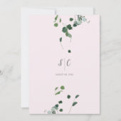 Invitation Vert rose pâle Feuille Botanique Eucalyptus (Devant)