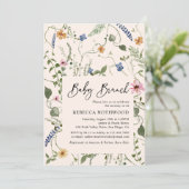 Invitation Vert rose vif Bébé Brunch Douche (Debout devant)