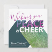 Invitation Vert, Rose Violet Business Typographie Vacances (Devant)