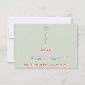 Invitation Vert Rouge Boho Essential Kindly Répondre Flower (Devant)
