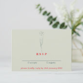 Invitation Vert Rouge Boho Essential Kindly Répondre Flower (Debout devant)