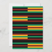 Invitation Vert, Rouge foncé, Rayures en tissu Kente Jaune (Dos)