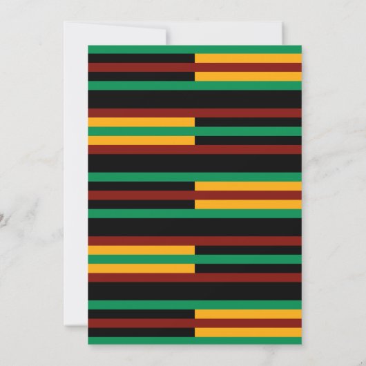 Invitation Vert, Rouge foncé, Rayures en tissu Kente Jaune (Dos)