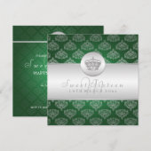 Invitation Vert royal de la couronne 2 de partie de sweet (Devant / Derrière)