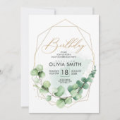 Invitation Vert rustique élégant verdure adulte 18e anniversa (Devant)