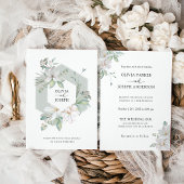 Invitation Vert sage | Eucalyptus et Magnolia Mariage