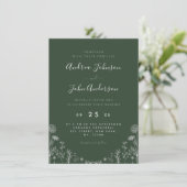 Invitation Vert sage | Fleur sauvage Levée de feuille botaniq (Debout devant)