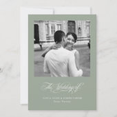 Invitation Vert sage | Mariage photo italien Elegance (Devant)