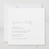 Invitation Vert Sage Minimal Moderne Mariage élégant (Devant)