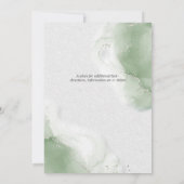 Invitation Vert sauge argenté moderne (Dos)