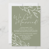 Invitation Vert sauge Boho Fleur Mariage Juste Marié (Devant)