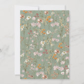 Invitation Vert sauge Boho Fleurs sauvages Mariage rustique d (Dos)