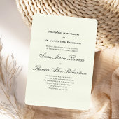 Invitation Vert Sauge Botanique Classique Écriture Formel Mar