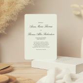 Invitation Vert Sauge Botanique Moderne Écriture Mariage