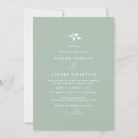 Vert Sauge Clair Mariage Simple Élégant Classique