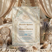 Invitation Vert sauge Crème Bleu Poussiéreux Floral Luxe