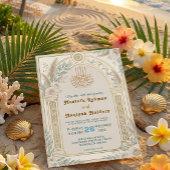 Invitation Vert sauge Crème Bleu Poussiéreux Floral Luxe