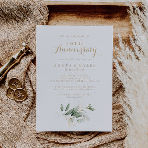 Invitation Vert sauge Eucalyptus 50e anniversaire de mariage