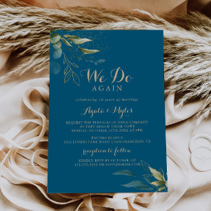 Invitation Vert sauge Eucalyptus Or Nous nous engageons à nou