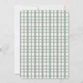 Invitation Vert Sauge Gingham Baby Shower de Golf (Dos)