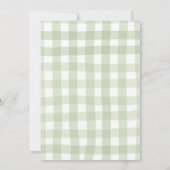Invitation Vert sauge Gingham drôle Golf Premier Anniversaire (Dos)