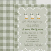Invitation Vert sauge Gingham Vichy Buffalo Couverture Bébé C