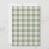 Invitation Vert sauge Gingham Vichy Buffalo Couverture Bébé C (Dos)